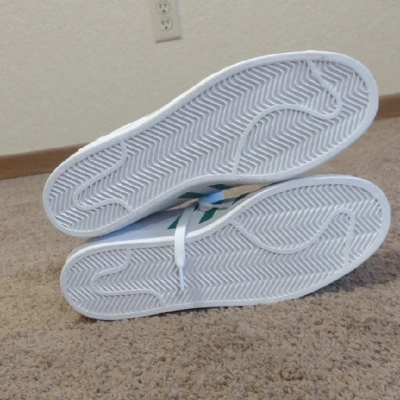 Adidas Shell Toe White and Green Athletic Shoes with Classic Stripes ***NEW WO.B - Picture 6 of 8